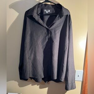 Women’s Edwards Plus Size Charcoal Button Up Dress Shirt Size Size 3XL